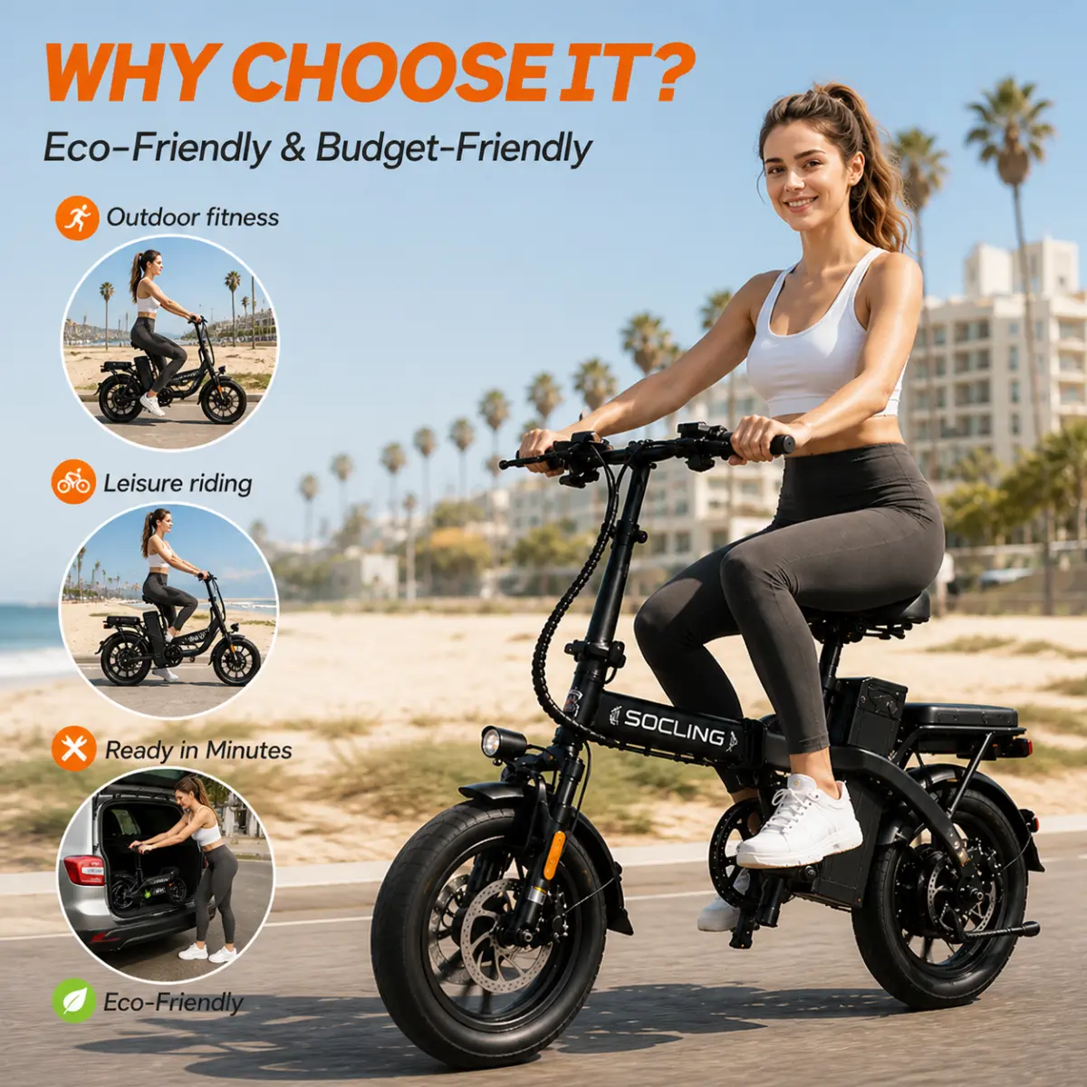 Folding Electric Bike for Adults and Teens, Lightweight Portable E-Bike with Powerful Motor, Compact Foldable Commuter Bike for Daily Travel, Birthday Gift and Adult Gift Choice