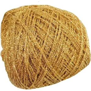 860yd  Lurex Thread 3.52oz Shining Glitter Sparkle Metallic Yarn DIY Fancy Crochet Project String Knitting Sweater Scarf Accessory 3mm Thick Golden