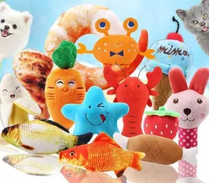 Plush Dog Toy – French Bulldogs, Bite-Resistant Ball Toys, Vocalized Toys, Fruits, Cartoon Animals, Cats, Pets