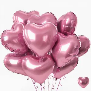 Wedding Decoration Birthday Party Gift Home Room Decor DIY Aluminum Air Balls heart balloons Red balloon  stack helium  balloon