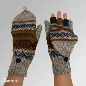 Soft and Warm Hand-Knitted Mitten Gloves | Chic Alpaca Fashion Gloves | Snowboard Alpaca Gloves | Hypoallergenic Gloves