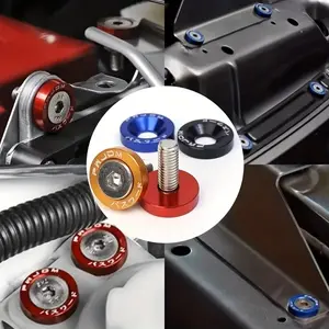 10 Set Aluminum M6x20 Car Fender Washer Washers, Engine Bay Decorative Bolts, Colorful Anodized Fender Washers, Fashionable Car Upgrade Parts
