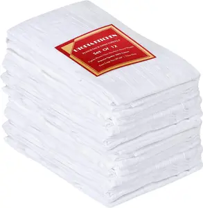 Kitchen White Flour Sack Towels [12 Pack - 28 x 28 Inch] 100% Cotton Tea Towels for Cleaning & Drying - Highly Absorbent Kitchen Dish Cloth