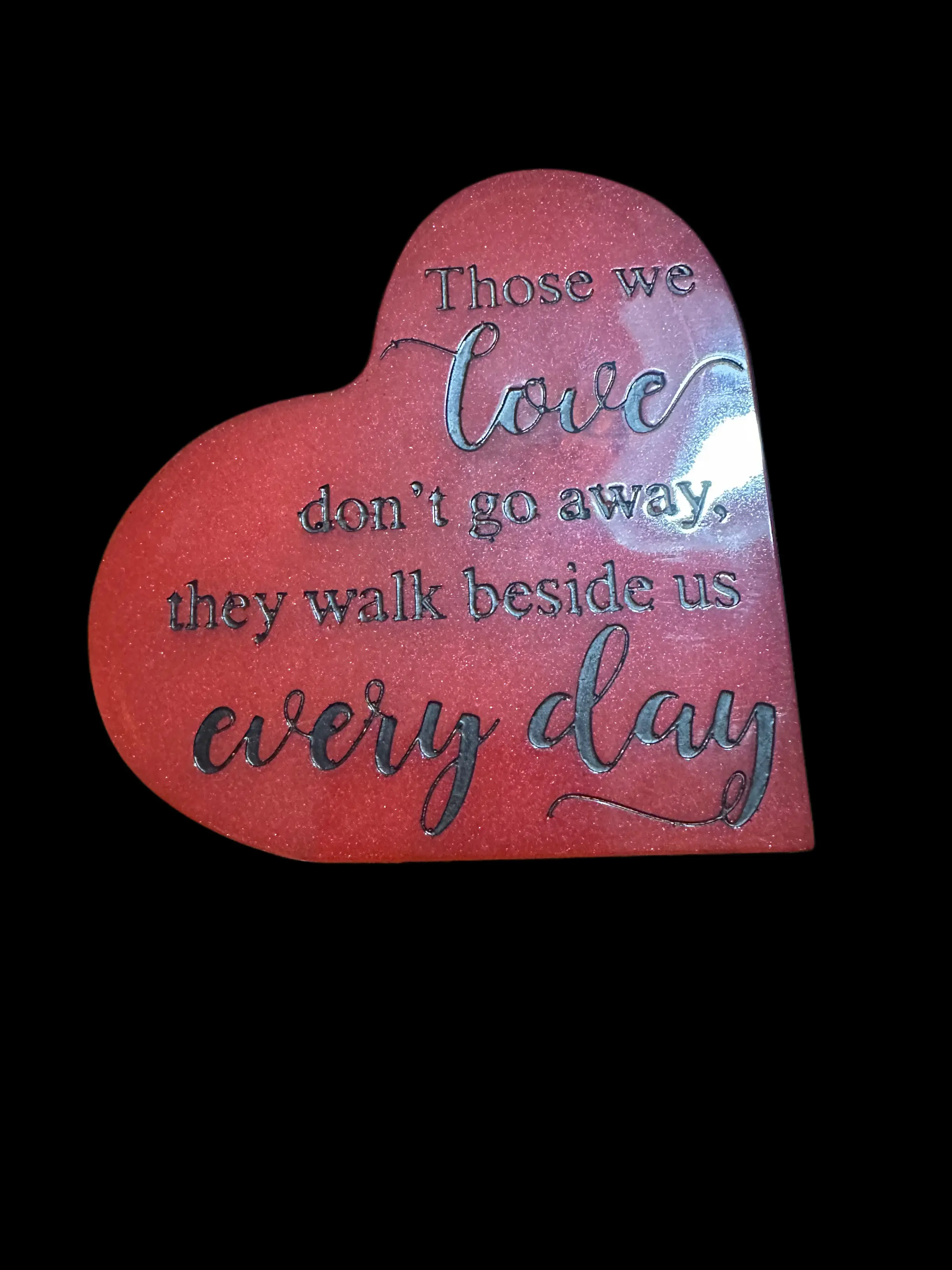 In Memory Resin Heart with Inspirational Quote Durable Keepsake for Remembering Loved Ones Sentimental Gift for Gifting or Personal Use Resin Material Sentimental Decor