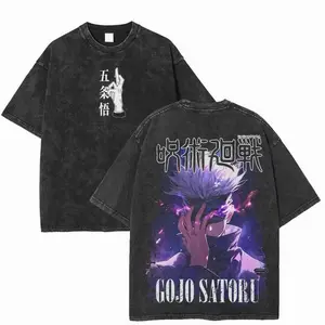 valentine shirts Gojo Satoru The Honored One purple JJk Jujutsu Kaisen Anime Manga 2 sided Washed T-shirt, Hoodie Cotton Unisex graphic tee 90s Top 5T5