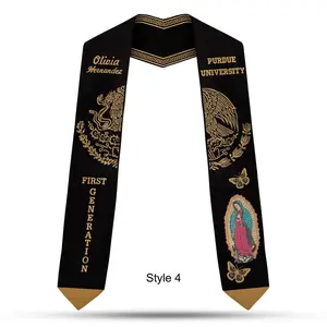 Custom Mexico Heritage Graduation Stole with Name and School, Mexican American Sash Class of 2026, Unique Senior Keepsake for Graduation Ceremony