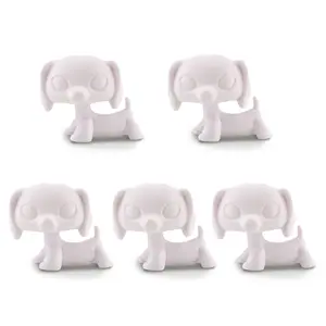 5Pcs White Base for Mini Pet Shop White Mold Blank Base Animals Figurine Dachshund Handmade DIY Paint Design Your Pet (Dachshund)
