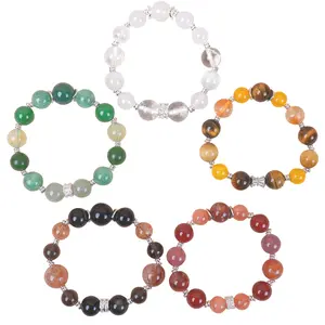 LUMAWU Classic Five Elements Natural Stone Bracelet 12mm | Choose Your Element Energy Color for Growth, Passion, Prosperity, Flow & Focus Gift