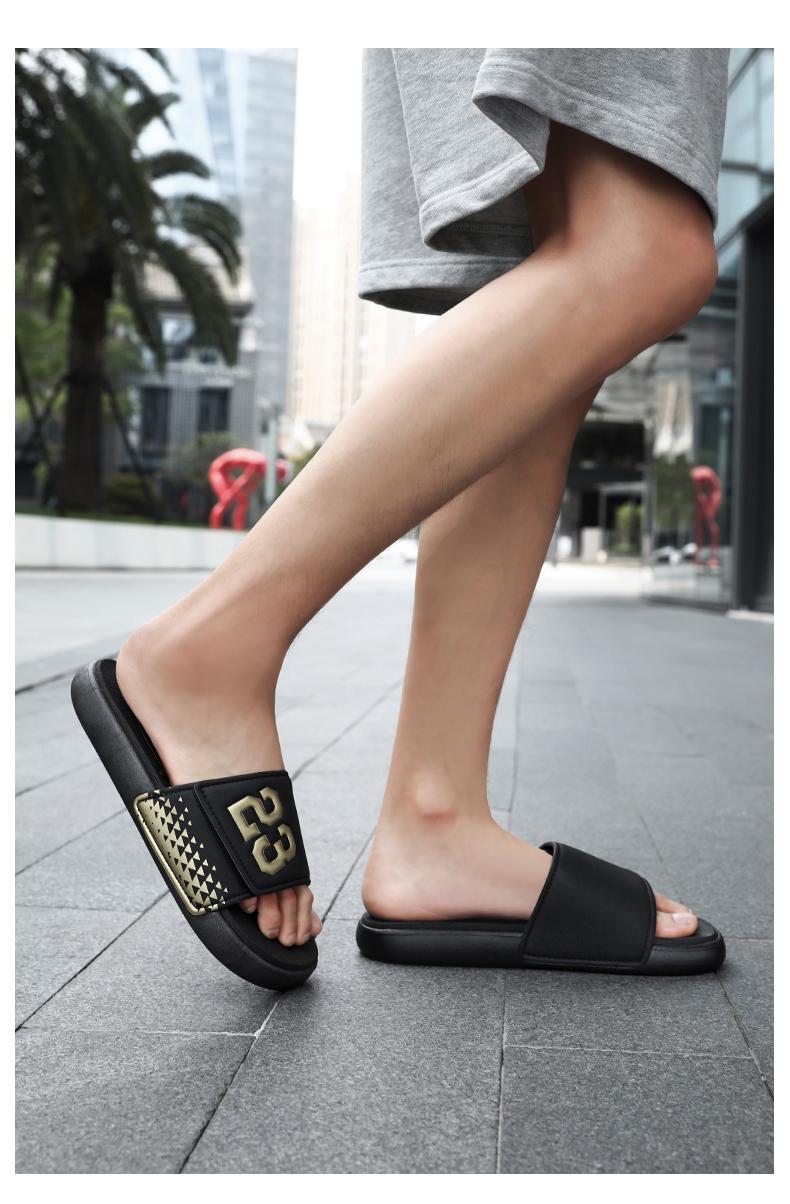 Men's Classic "Number 23" Sports Slides | Legendary Basketball Style Sandals | Athletic Recovery Slippers for Gym & Beach | Non-Slip Comfortable Summer Kicks