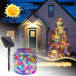 Solar String Lights Outdoor Waterproof LED, 66ft 200 Leds Rope Light Solar Powered, 8 Modes for Christmas Garden Patio Backyard Pool Bounce House, LED Light Strip