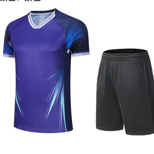 Football Suit Training Vest Breathable Jersey - Short Sleeve Blue & Black Set for Sports Wear
