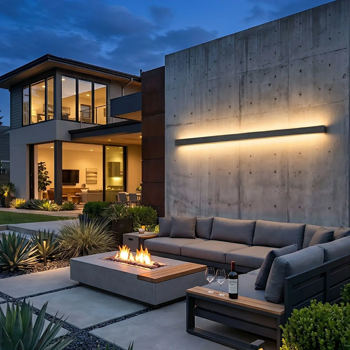 Modern Solar LED Wall Light Waterproof Long Strip Outdoor Sconce