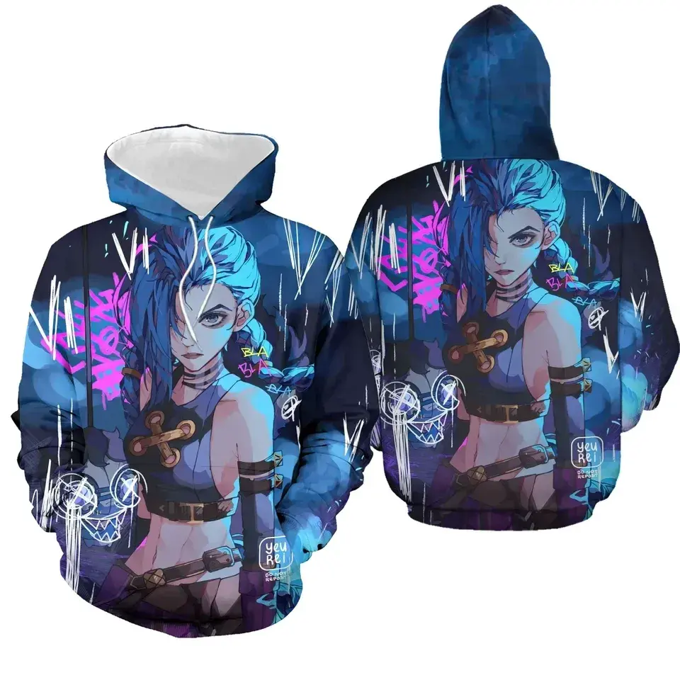 Arcane Jinx Cosplay Hoodie 3D Printed Hooded