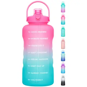 128OZ Eco-Friendly Polypropylene PP Sports Drinking Bottle, 2-in-1 Chug & Straw Lid with Handle, Leak-Proof Hydration Tumbler for Daily & Exercise Use, 2pcs Straws,summervibes outdoorfun