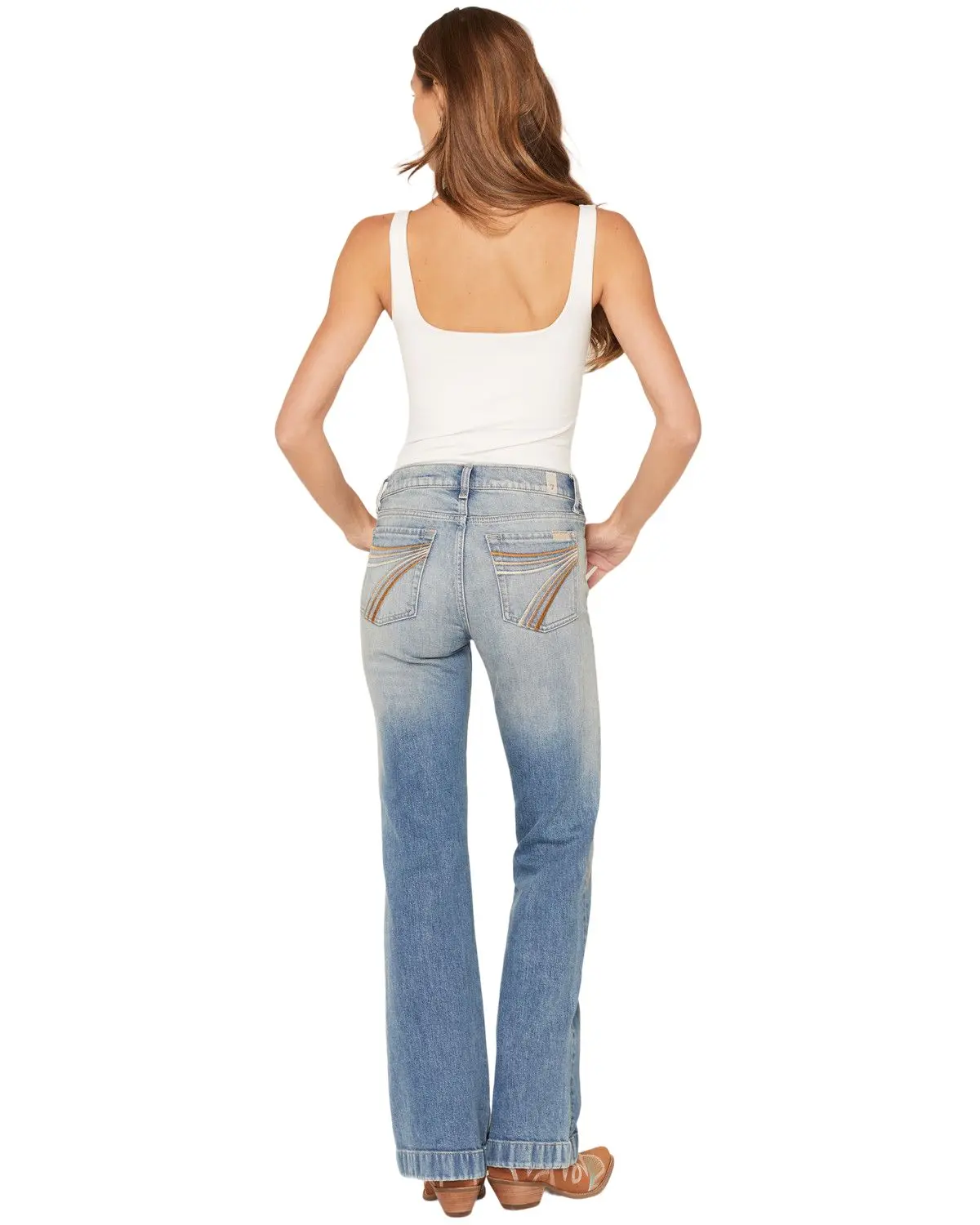 7 For All Mankind Women's Women'S Light Wash Tailorless Bootcut Stretch - 7U310k85-3By