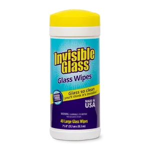 Invisible Glass Home Glass Cleaning Wipes - 40 Large Wipes for Easy Home Debris Removal - Portable & Disposable Detailing - Made in USA - Household
