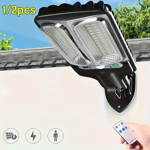 1/2 Pack Solar Powered Outdoor Garden Lights, Roadway Motion Sensor Lights, Wall Sconces, Pathway Lights, All In One LED Solar Street Lights for Home Use, Outside Led Lights