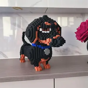 5229-Piece Pet Dog Sausage Building Block Model Set, Animal Series Party Game Office Home Decoration, DIY Handmade Cartoon Creative Interlocking Toys, Perfect for Halloween Christmas Gifts