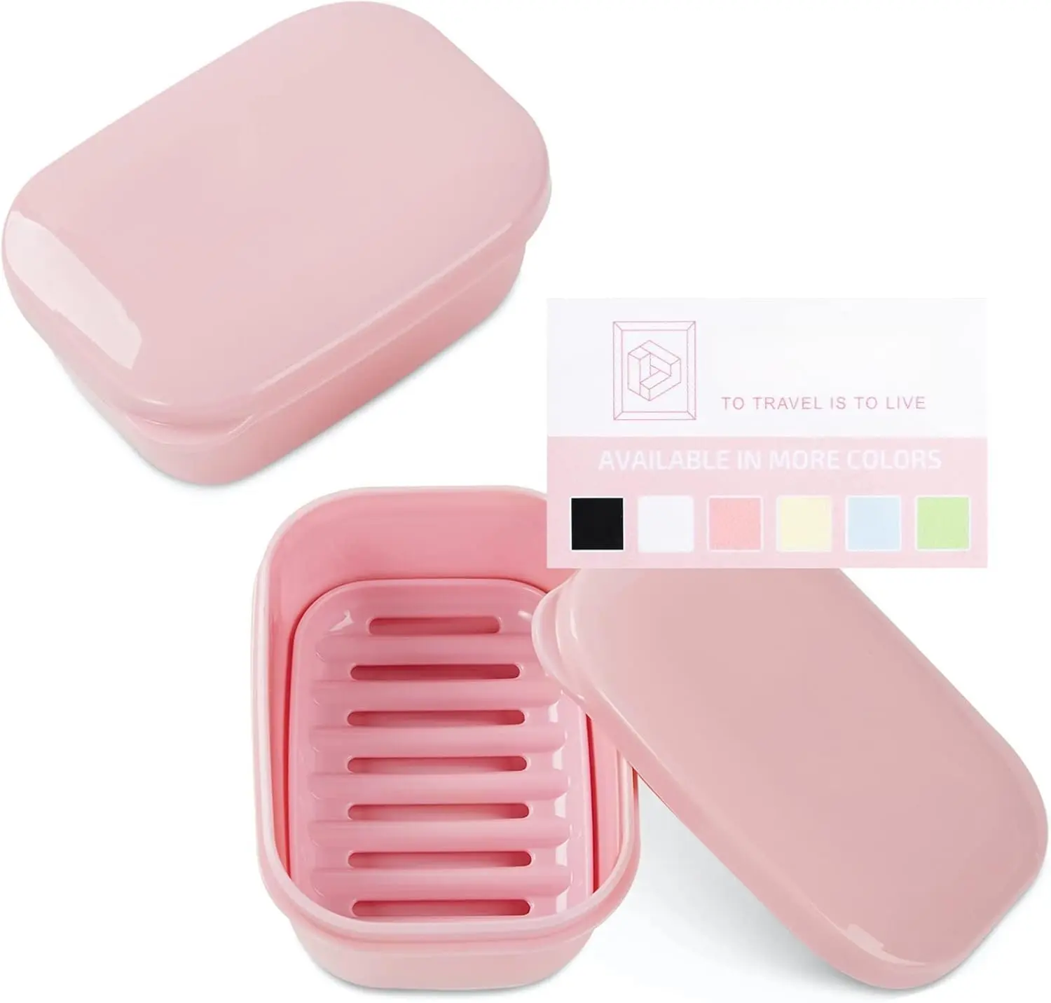 2 Pack Travel Soap Container, Portable Soap Holder with Lid, Travel Bar Soap Holder, Soap Case for Camping Gym Travel, Soap Box for Bathroom,
