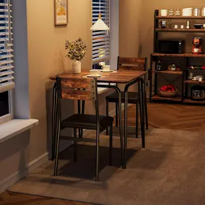 【Christmas Gift】Dining Table for 2, Small Table and Chairs Set of 2, Square Dinette Set for 2, Dinner Table Set, 3 Piece Kitchen & Dining Room Sets for Small Space