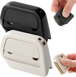 Magnetic Retractable Box Cutter, Upgrade Auto-Retract Utility Knives with Ceramic Blades Right Angle Groove, Portable Fridge-Friendly Package Opener for Cardboard (White+Black)