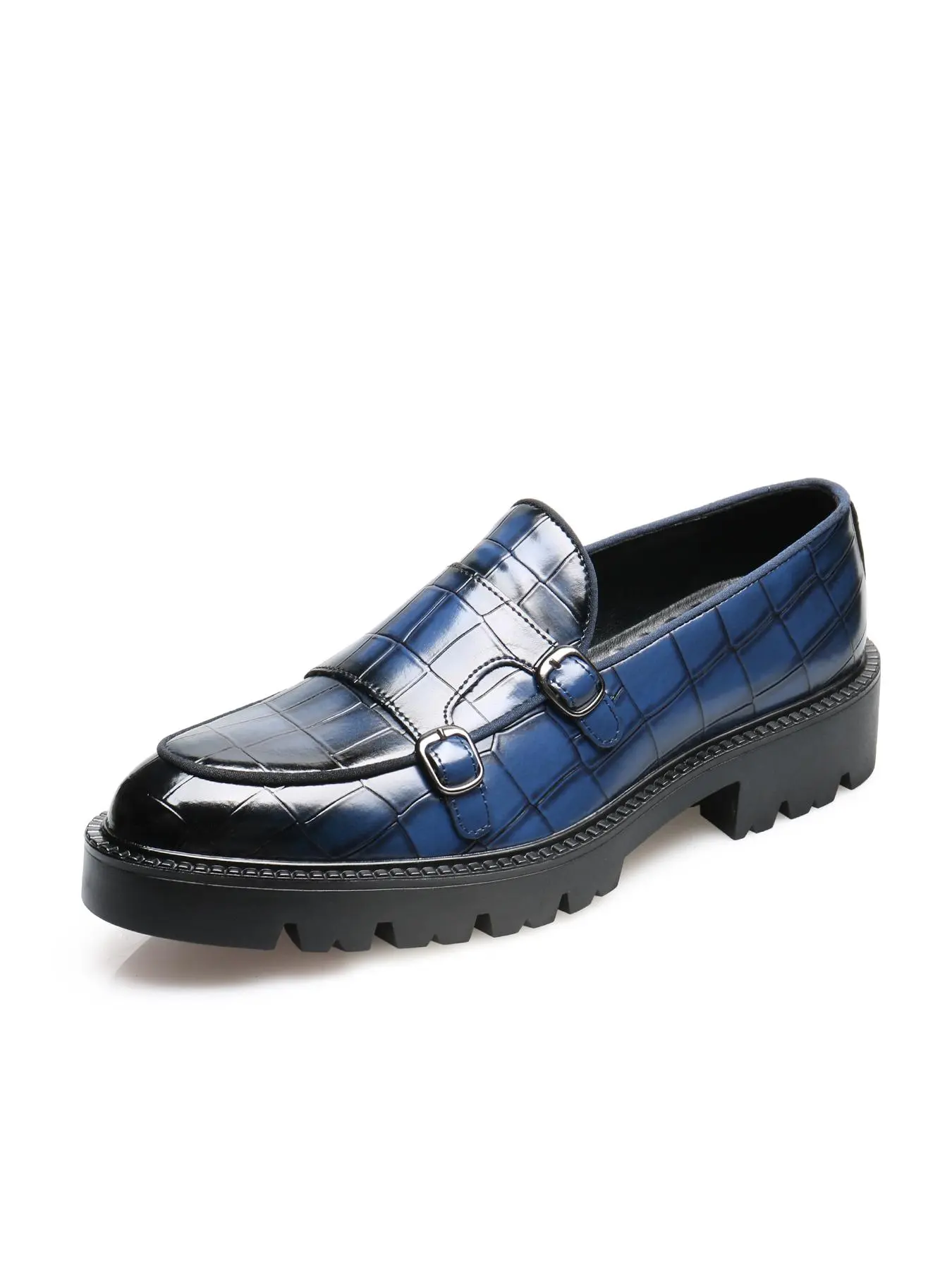 Men's Fashionable Textured Design Slip on Flat Dress Shoes, Casual Comfortable PU Leather Loafers for Daily Wear, Lightweight Breathable Shoes for All Seasons