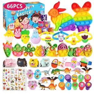66 PCS Easter Party Favors Set for Kids – Bulk Easter Egg Fillers Fidget Toys, Easter Basket Stuffers, Piñata & Goodie Bag Toys, Classroom Prizes, Birthday Party Gifts for Boys & Girls