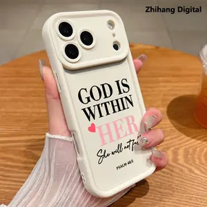 Christian God Is Within Her Psalm 46:5 Bible Verse Premium Phone Case For iPhone 17 Pro Max Air 16 Plus 15 14 13 12 11 Soft Silicone Fully Protected and Shockproof Anti-Scratch Stylish Smartphone Cover