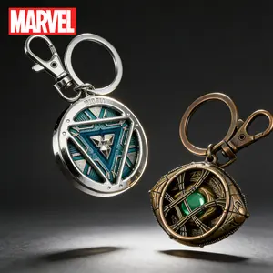1PC Marvel Iron Man Doctor Strange Keychain Officially Licensed Collectible Super Hero Mystical Relic Magical Implement Anime Peripheral Backpack Decoration Car key Pendant Anti-Rust Durable Exquisite Alloy Gift