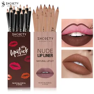 SHCOETY 2BOX Vibrant Lip Liner Set - Waterproof, Sweat-Resistant, Long-Wear & Natural - Highly Pigmented Crayons for All-Day Glam - Perfect Smudge-Proof Valentines Day Gift