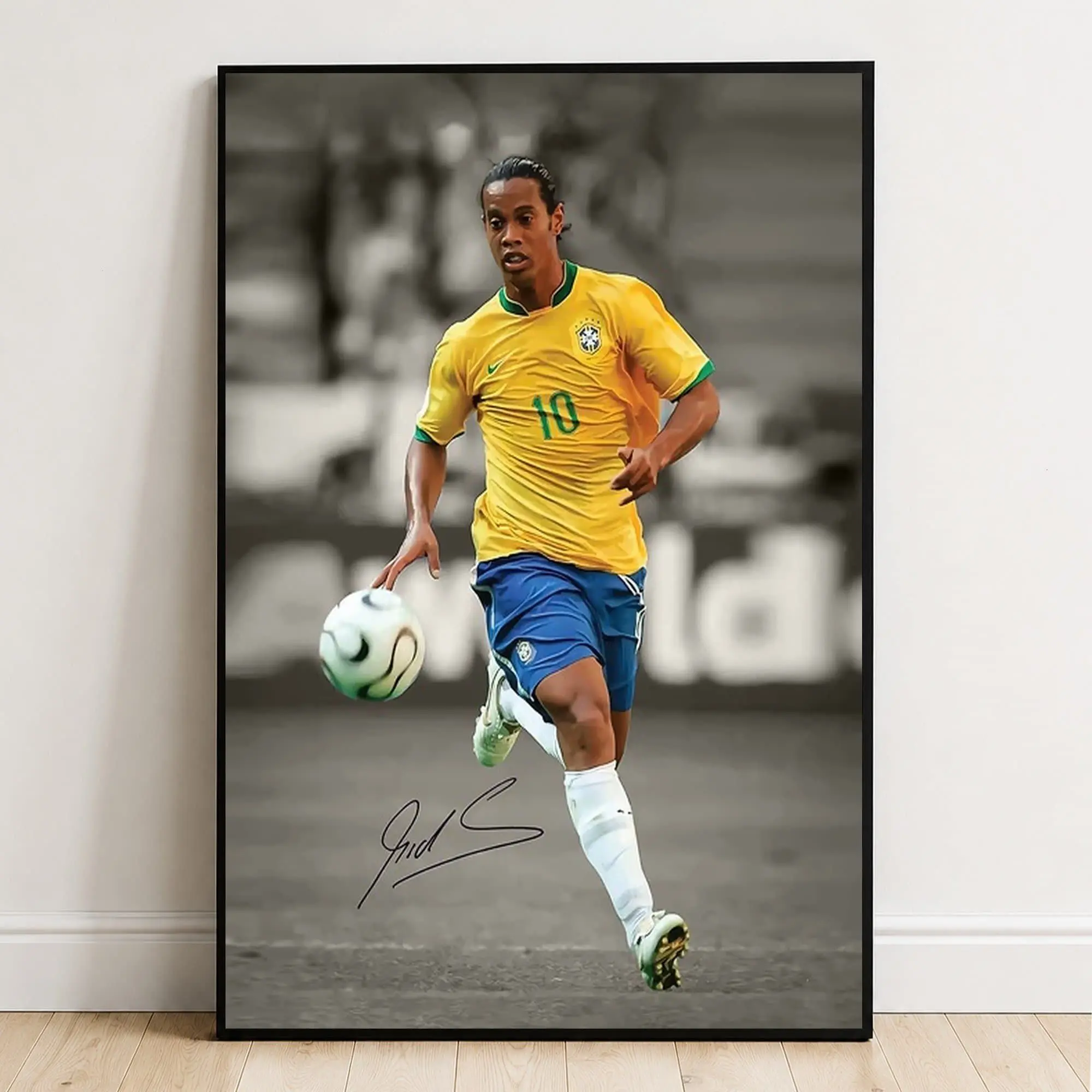 Ronaldinho Poster, Football Poster, Wall Art, Home Decor ( Unframed - Print Only )