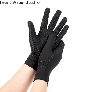Copper Compression Arthritis Gloves Black Hand Gloves Hand Wrist Support Non-Slip Unisex Gloves Finger Joint Wrist Pain Relief