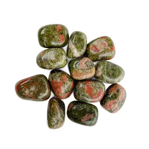Unakite Tumbled Stone – Heart and Root Chakra Healing • Emotional Balance & Insight