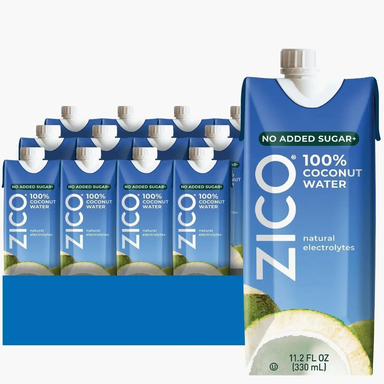 Zico Coconut Water, No added Sugar, Refreshingly Delicious, Hydration with Electrolytes, 11.2 Fl Oz (Pack of 12)