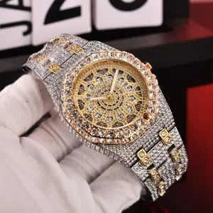 New Style Hip-Hop Full Diamond Arabic Numeral Skeleton High-Quality Quartz Watch