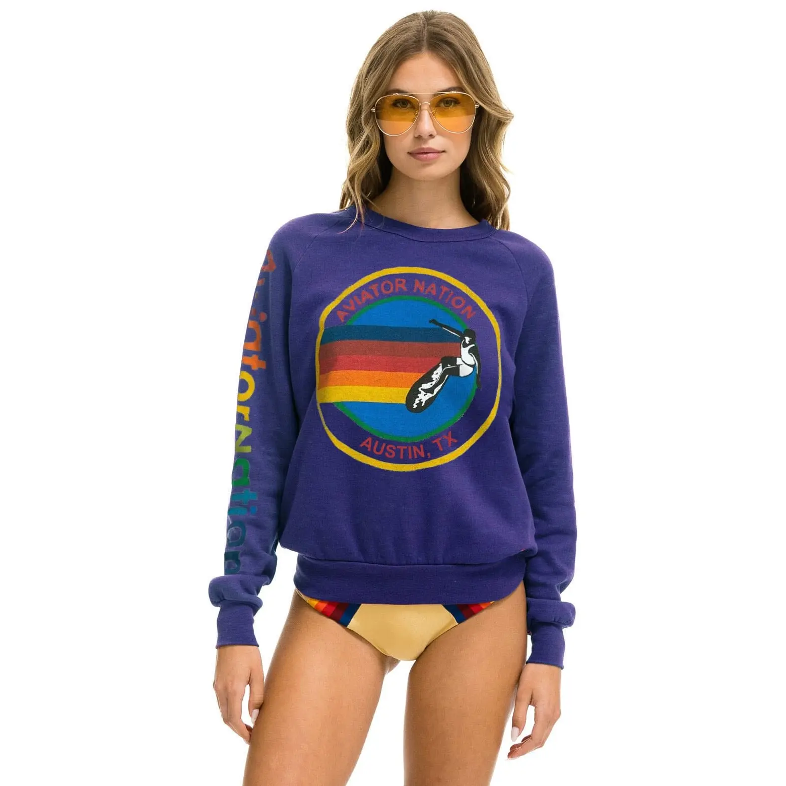 AVIATOR NATION AUSTIN SWEATSHIRT - PURPLE