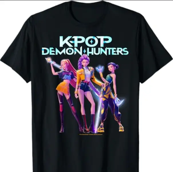 Kpop Demon Hunters Huntrix Heroic Poses Group Shot T-Shirt