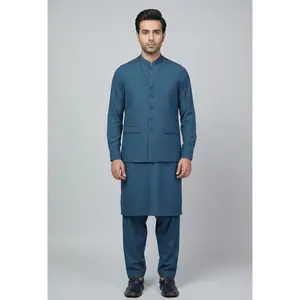 Mens Kurta Shalwar & Vest Combo ETKSW0004