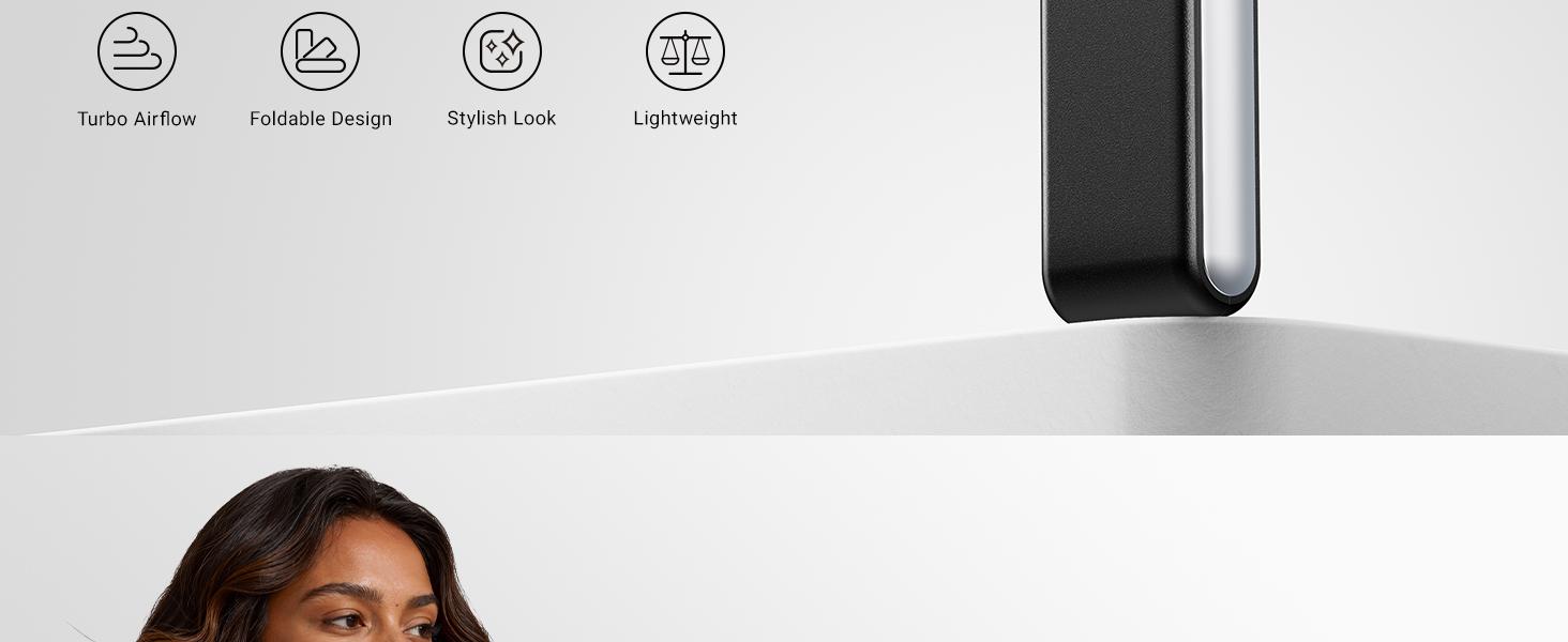 Portable Handheld Turbo Fan - 5 Gear High Speed 4000mAh Rechargeable Mini Personal Hand Fan Blow Cold Air,  Up to 12 Working Hours ,Battery Operated Travel Essentials, Beach Vacation, Gifts for Women, Men (Black)