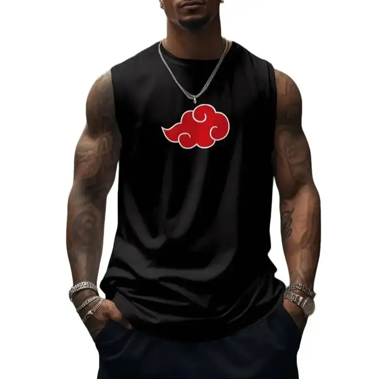 Naruto Akatsuki Cloud Tank Top – Anime Graphic Sleeveless Shirt – 100% Cotton