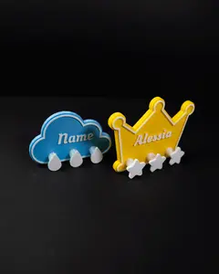 Personalized Name Wall Hooks for Kids Custom Cloud & Crown Decor Nursery Coat Bag Hanger Baby Shower Gift Ideal for Kids Rooms