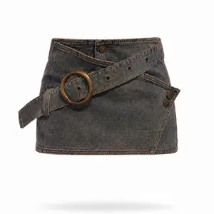Like A Lady Skort - Casual Style with Chain Detailing and Denim Design