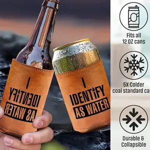 Leather Texture Insulated Beverage Cup Sleeve, Beer Can Universal Heat Resistant Ice Protector, Men's Gift Father's Day Birthday Present