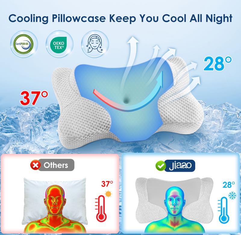 【JIAAO】Adjustable Cervical Pillow Cozy Sleeping for Neck Pain Relief, ergonomic pillow Memory Foam Neck Pillow pillow