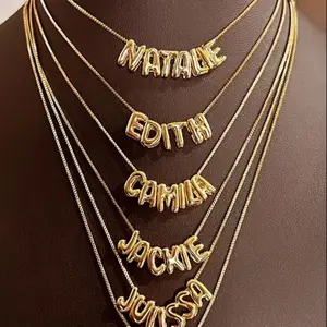 Customized bubble name necklace