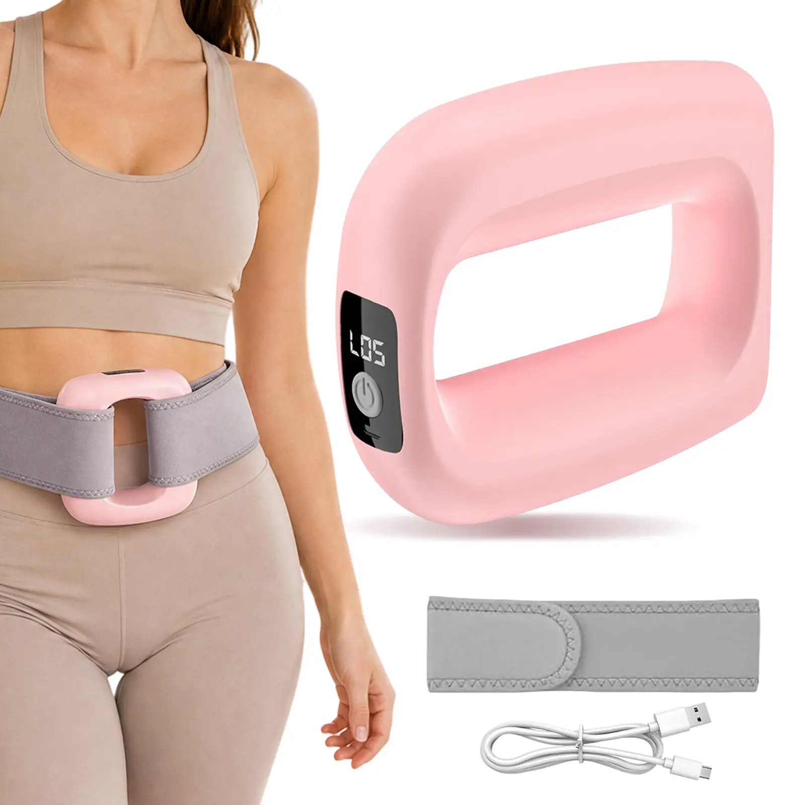 Portable Cordless Massage Gun - 5-Speed Percussion Massager for Neck Massage, Shoulder Muscle Relief, On-the-Go Whole Body Deep Tissue Relaxation, Pink & Gray Design