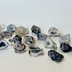 Mini Crystal Keychain Geode, Protective Keychain, Backpack Accessory