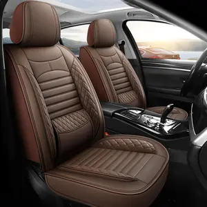 Durable Leather Car Seat Cushion Cover, Universal Fit Five-Seat Protection, All-Season Use, Full Surround Design, Non-Slip Material, Car Seat Covers