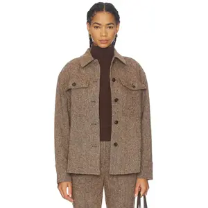 ALIGNE Charlie Wool Overshirt in Sand Flec