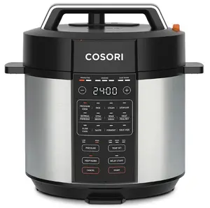 Cosori Pressure Cooker 6QT, Stainless Steel, 9-in-1 Multi Cooker, 12 Safety Features, Ceramic Inner Pot, Rice, Slow Cook, Sous Vide, Saute, 1100W